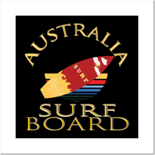 Australia surf board Posters and Art